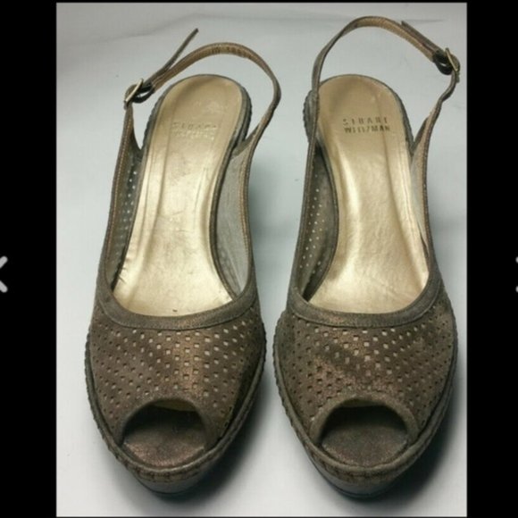Stuart Weitzman Size 7.5 N Wedge Slingback Sandals - Picture 2 of 8